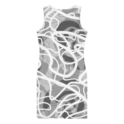 Grey Multiline Squiggle Splat Sublimation Cut & Sew Dress back