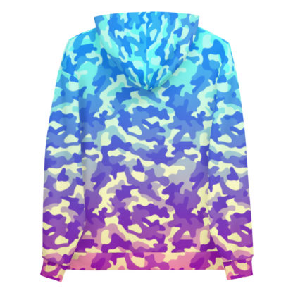 Pink/Blue Fade Camo Unisex Hoodie - Image 2