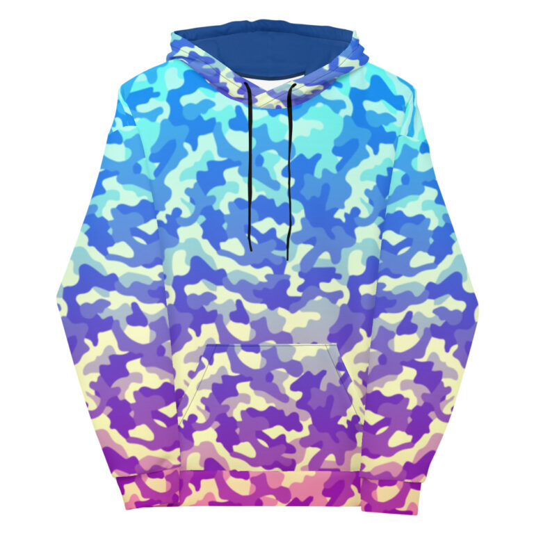 Pink/Blue Fade Camo Unisex Hoodie