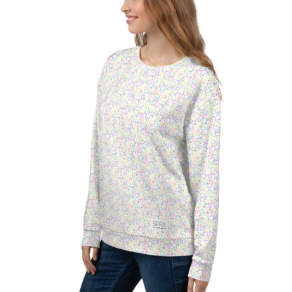 female sweatshirt coloured stars on white