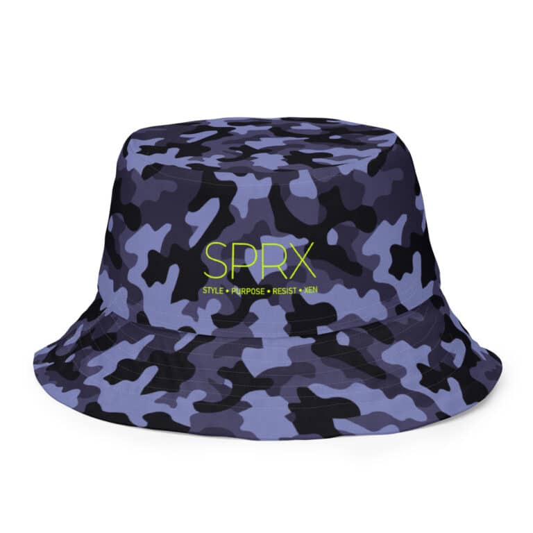 Reversible Blue/Grey Camouflage Bucket Hat
