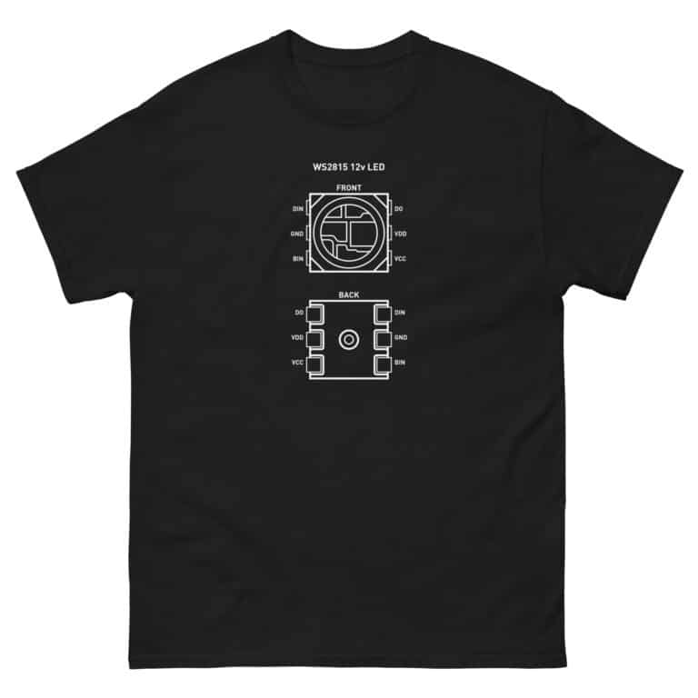 WS2815 LED Technical Diagram Dark T-Shirt